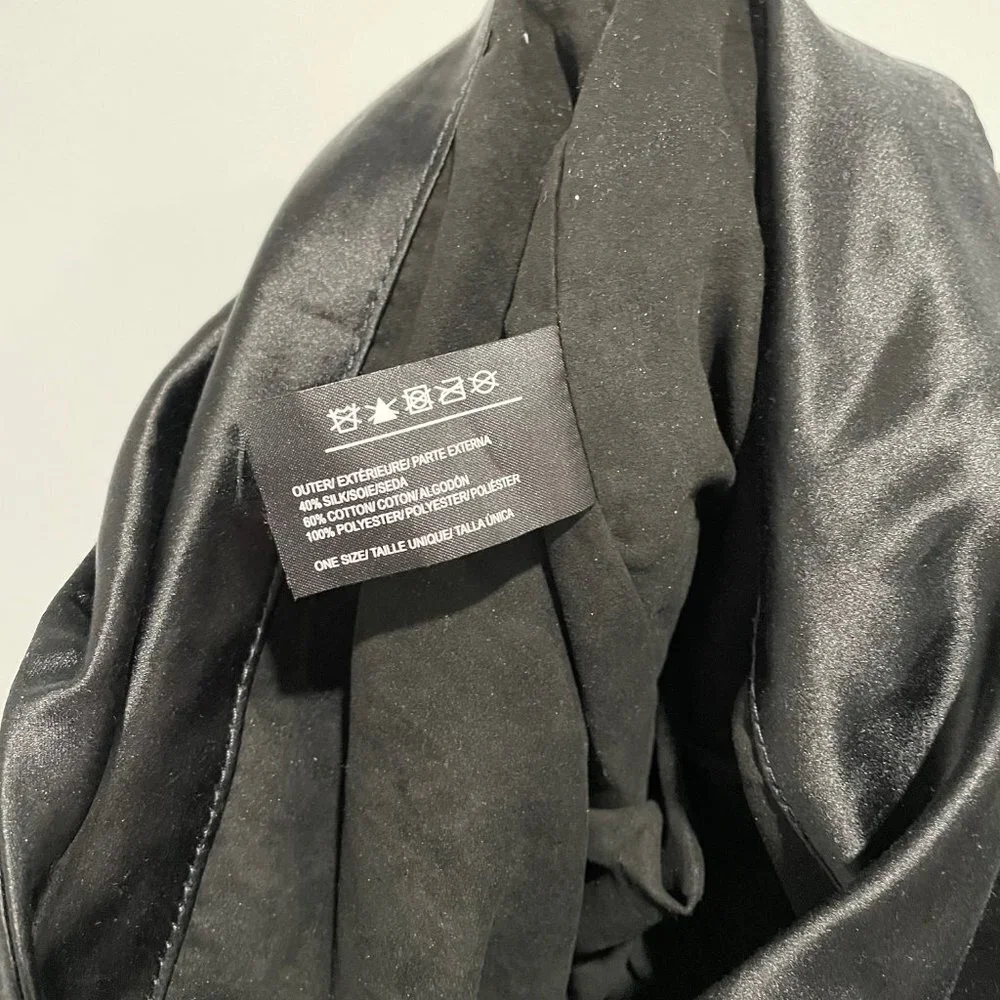 Kendall + Kylie Black Silk Tote Bag